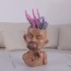 thumbnail image 5 of Maceta con forma de cara humana con orificio de drenaje para gabinete Marrón, 5 of 9