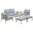 thumbnail image 2 of 7 Piece Aluminum Patio Furniture Set, Outdoor Armchair with Loveseat, All-Weather Outdoor Sectional Sofa with Side Table and Coffee Table, 2 of 7