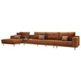 thumbnail image 3 of Enza Home Arte 2-Seater Wood & Fabric Sofa Module with Coffee Table in Orange, 3 of 4
