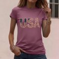 thumbnail image 5 of Zynoxe Women's T-Shirts Fourth of July Patriotic Graphic Tees for Women Casual Summer Crew Neck Short Sleeve Going Out Tops (#01 Wine,M), 5 of 7