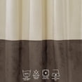 thumbnail image 2 of 3S Brothers Light Blocking Color Block of Matte Velvet Single Panel Curtains Hanging Back Top Made in Turkey Cream - Cappuccino, 2 of 5