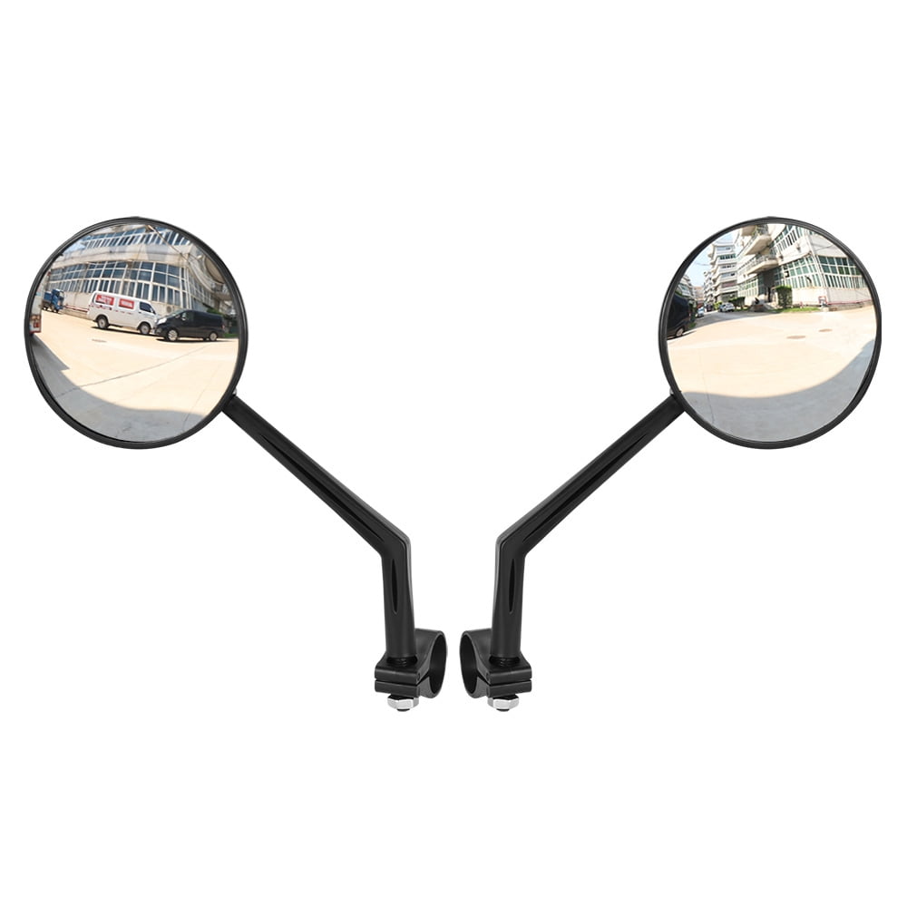 Pedalton Pair of Bicycle Mirror,Big View Bike Rear View Mirror Blindsight Multi Angle Adjustable Bike Mirror Aluminum Plated Outside Skull Claw Style Compatible with Motorcycle Black