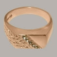 thumbnail image 5 of LBG British Made 9k Rose Gold Natural Peridot Mens band Ring - 33 size options - Size 9.5, 5 of 6