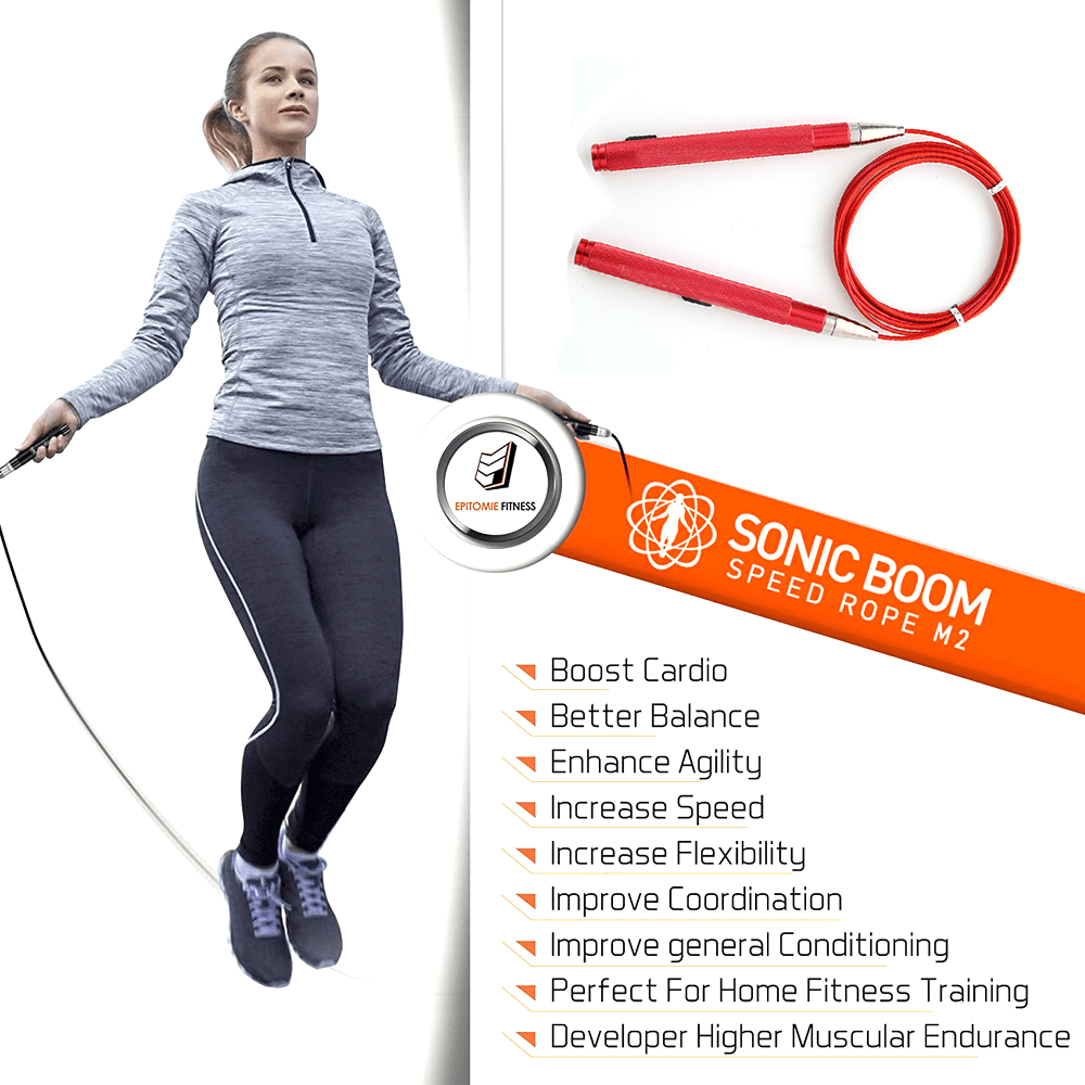 Skipping Rope for Crosstraining, Boxing and Fitness Fire 2.0 - Ideal for  Double Jumps | Aluminum Speed Rope (Ballasts Not Included)