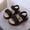 Black, variant on FSYBOA Girls Sandals, Casual Non-Slip Solid Color Open Toe Kids Summer Shoes Black Size 7(Toddler)