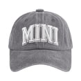 thumbnail image 2 of MINI Embroidered Vintage Washed Baseball Cap, Adjustable Cotton Dad Hat for Men Women, Retro Two Tone Casual Headwear for Car Enthusiasts﻿ Gray One Size, 2 of 3