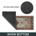 thumbnail image 7 of 2 Piece Bohemian Brown Floral Carpet Rug Kitchen Rug Set, Decor Kitchen Rugs, Absorbent Non-Slip Washable Floor Mats, Home Indoor Runner Rugs 17"x47"+17"x30", 7 of 7