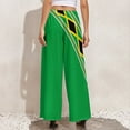 thumbnail image 3 of Jamaica Flag Straight Pants Green And Yellow Kawaii Wide Leg Pants Ladies Oversized Harajuku Graphic Trousers, 3 of 6