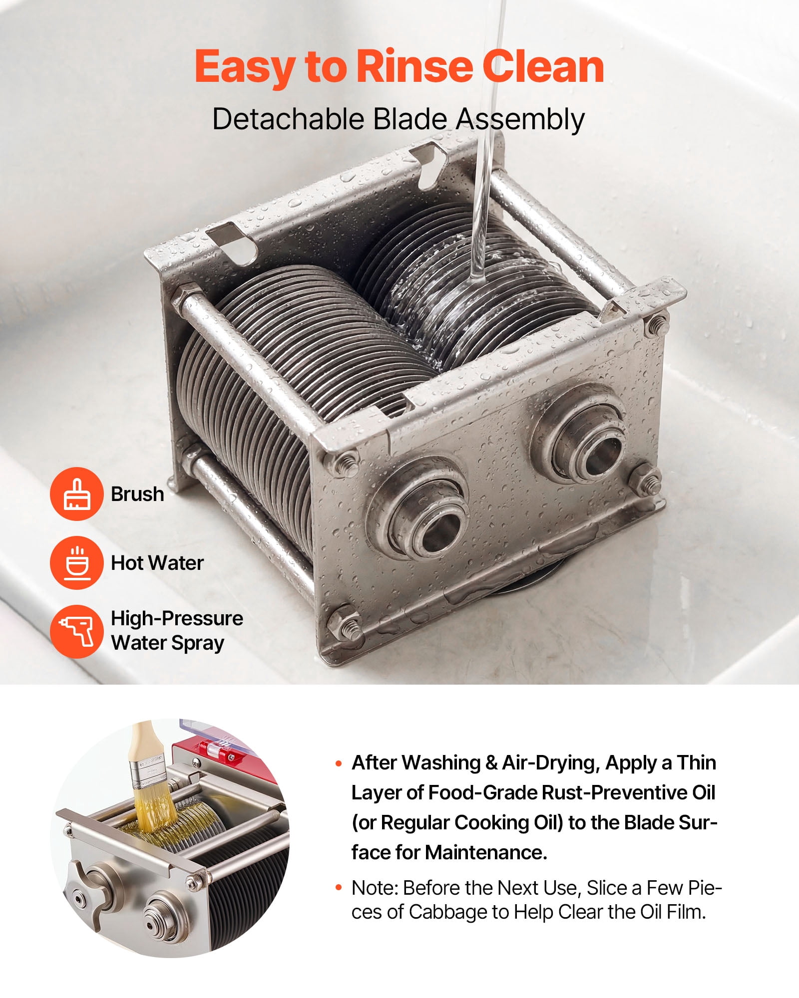 VEVOR Meat Cutting Machine, 850W Commercial Slicer, 3.5mm Heavy Duty Stainless Steel Blade Shredder for Boneless Meat Soft Vegetables, Electric Food Slicers for Kitchen Restaurant Supermarket