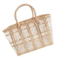 thumbnail image 4 of 1Pc Boho Storage Basket 30X18CM Square Coffee Plastic for Home and Beach Use Wear Resistant, 4 of 9