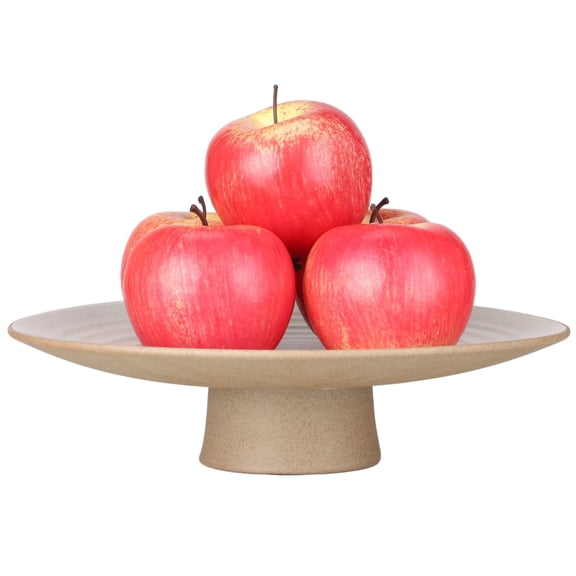 Ceramic Pedestal Decorative Bowl, Large Fruit Bowl Modern Ceramic Pedestal Bowl with Wavy Pattern, Rustic Decorative Bowl for Home Decor, Kitchen Counter, and Entryway