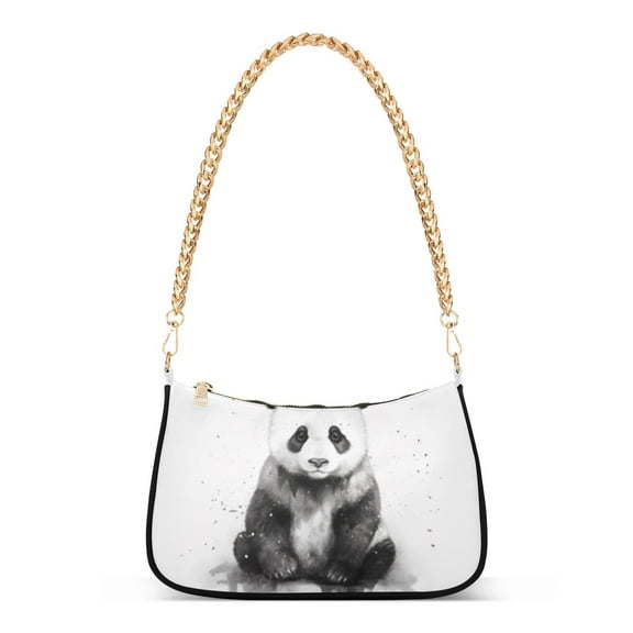 Panda BlackWomen Small Shoulder Bag Crossbody Tote Hobo Bags Purse Clutch Handbags with Chain Strap for Women