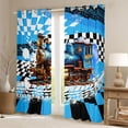 thumbnail image 2 of Castle Fairy Cool Steam Train Black Out Curtains for Boys, Retro Locomotive Graphic Curtains Pack of 2 (42x63 Each) for Modern Room, Blue, 2 of 6