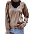 thumbnail image 1 of Pull-over en Tricot Uni à Manches Longues pour Femmes, 1 of 7