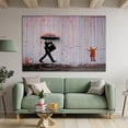 thumbnail image 6 of Banksy Raining Day or Colorful Graffiti Street Famous Canvas Paintings Wall Art Modern Inspirational Grey Love Pictures Print Artwork for Dining Room Kitchen Home Office Decor(40" W x 30" H，Framed), 6 of 10