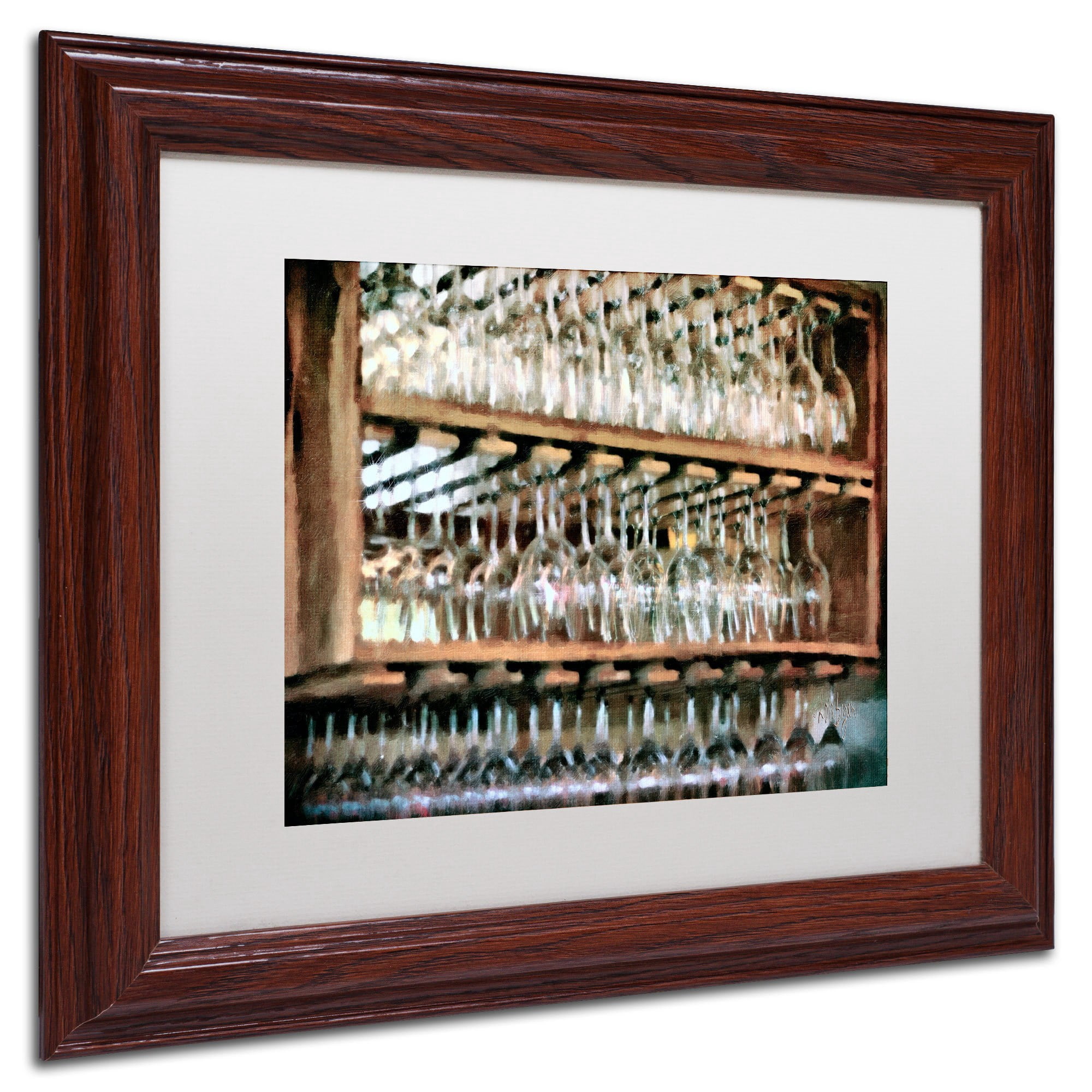 Trademark Fine Art "Drinks on the House" Canvas Art by Lois Bryan, White Mat, Wood Frame