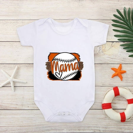 

Simplmasygenix Mothers Day Gifts Baby Romper Toddler Baby Boys Girl Comfortable Mother s Day Baseball Print Short Sleeve Romper Jumpsuit