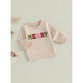 thumbnail image 6 of Mommy and Me Matching Sweatshirts Letter Embroidery Crew Neck Long Sleeve Pullover Tops Casual Streetwear, 6 of 10