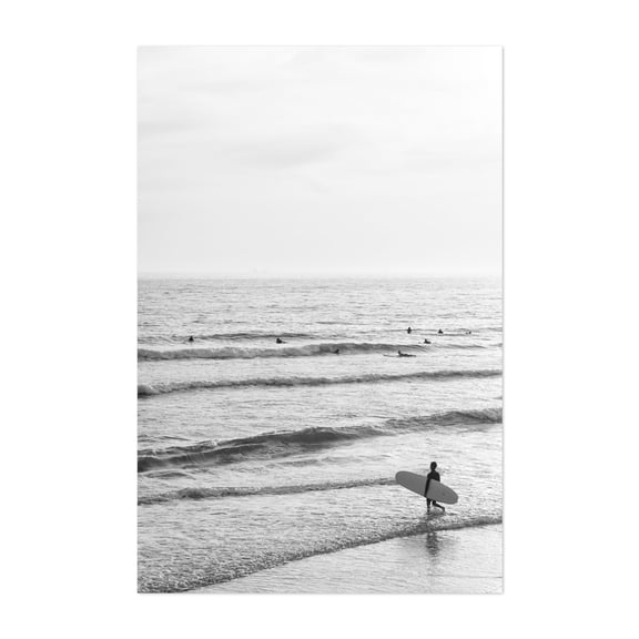 Surfing Newport Beach 02 B&W - Newport Beach California Photography Unframed Wall Art Print 5 x 7 inches