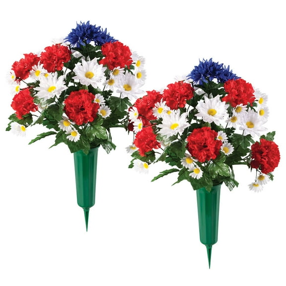 Patriotic Bouquet Memorial by OakRidge™, Set of 2