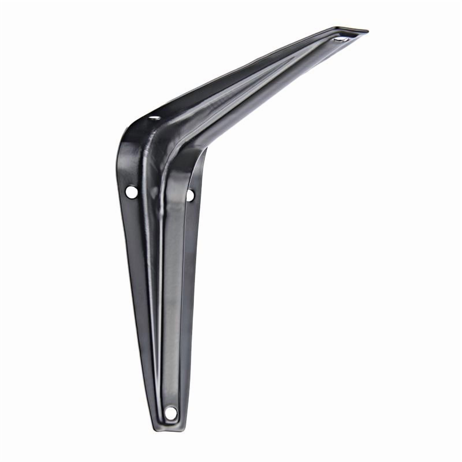 Hampton 5042593 6 in. & 100 lbs 18 Gauge Black Steel Shelf Bracket - Pack of 10