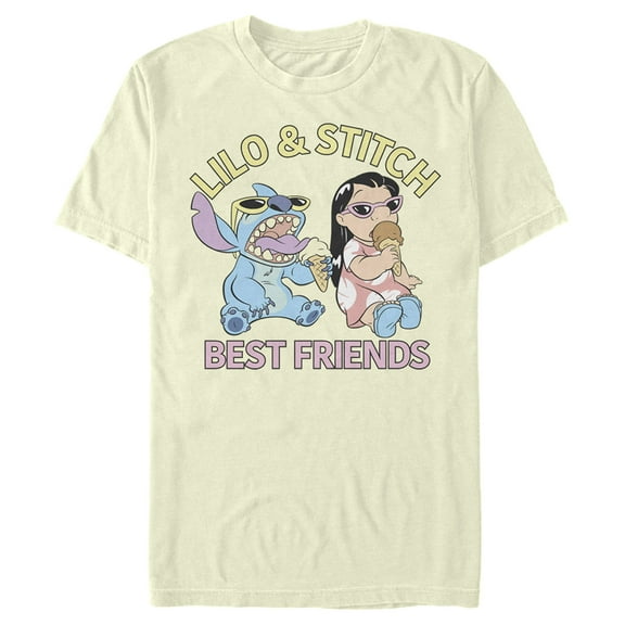 Men's Lilo & Stitch Best Friends Graphic Tee Beige Medium