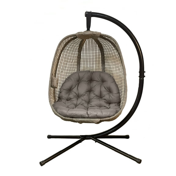 Flower House FHEC100-BRK-WV Hanging Egg Patio Chair, Bark Weave