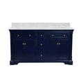 thumbnail image 5 of Sydney 60" Double Bathroom Vanity with Royal Blue Cabinet and Carrara Marble Top, 5 of 5