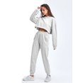 thumbnail image 1 of Women's Loose Hooded Sports Guard Fashion Running Solid Color Fitness Clothes Long-Sleeved Yoga Suit WERSEON Modelo, 1 of 6