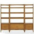 thumbnail image 3 of Crosley Furniture Landon 3Pc Wood Etagere Bookcase Set in Acorn Brown, 3 of 15