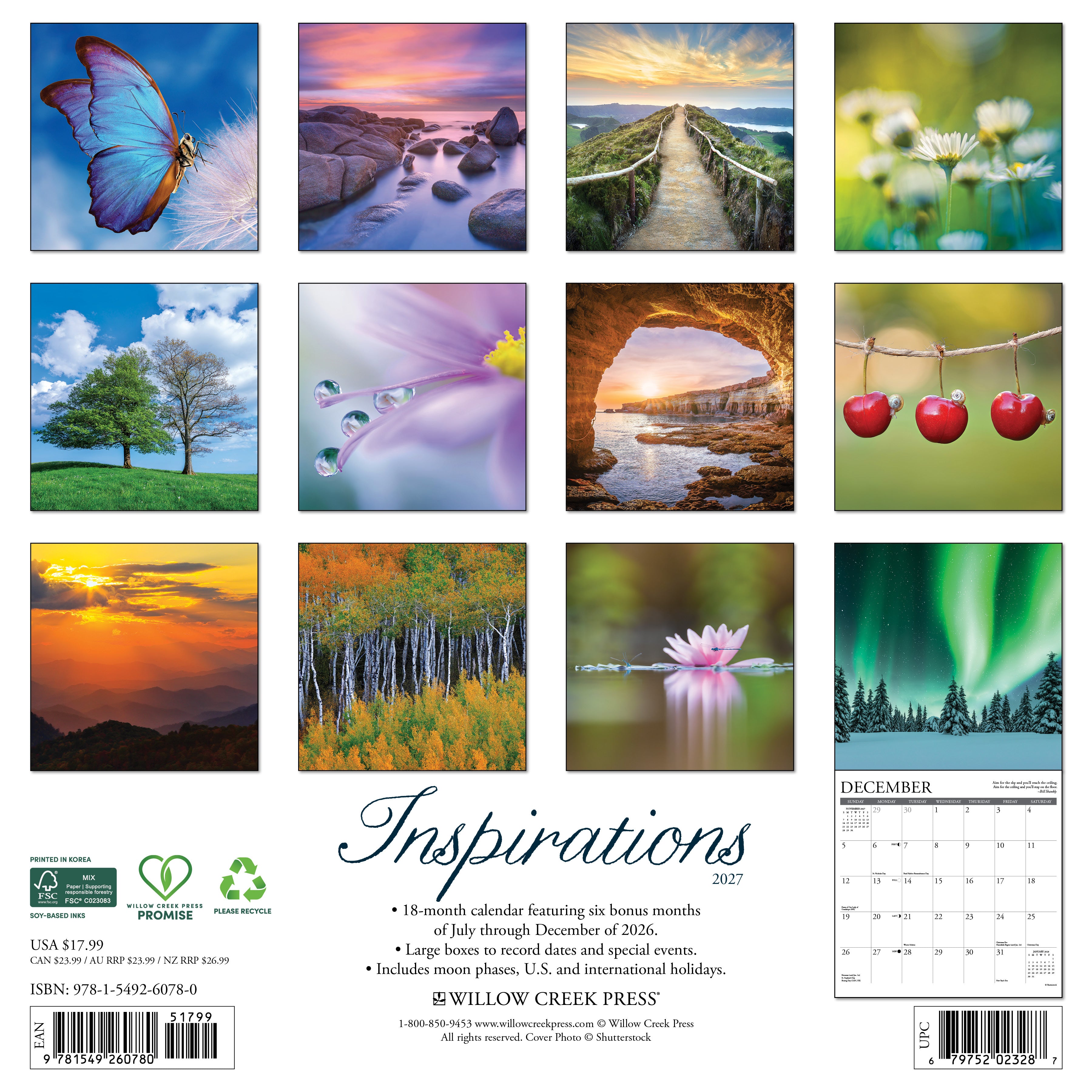 Willow Creek Press, Inspirations 2027 Wall Calendar
