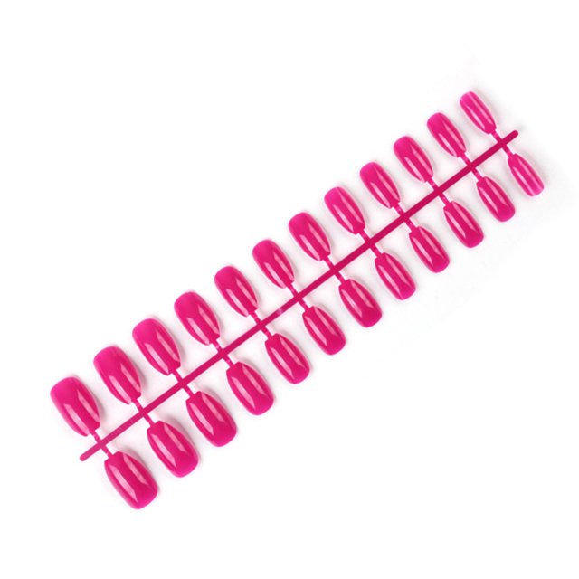Vogacara 24 piezas de uñas postizas de ataúd resistentes a los arañazos de bailarina corta coloridas uñas acrílicas artificiales de color sólido DIY Juegos de manicura 33 púrpura Vogacara CE011412-33