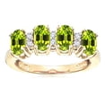 thumbnail image 2 of Star K� Oval 5x3 Genuine Peridot 4 Four Stone Band Ring, 2 of 9
