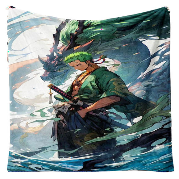 Manta SANMU de franela suave de una sola pieza Zoro Dragon