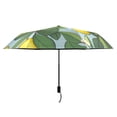 thumbnail image 2 of Lemon Leaves Compact Folding Umbrella for Rain Windproof Travel Umbrella UPF 50+ Lightweight Packable Arc Size, 2 of 8