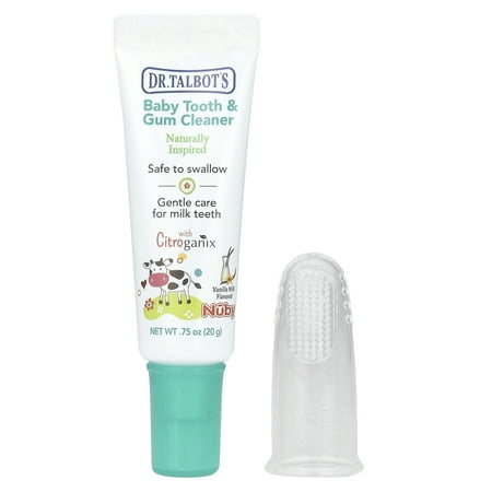 Dr. Talbot's Baby Tooth & Gum Cleaner with Gum Massager, 0 m+, Vanilla Milk, 2 Piece Set