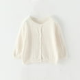 thumbnail image 7 of ZyeKqe Baby Girls Cotton Cardigans Newborn Long Sleeve Crewneck Hollow Knit Sweater Toddler Baby Girl Button down Top, 7 of 7