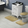 thumbnail image 2 of Garland Rug Traditional Washable Bath Rug Set, 3 Piece Set (21"x34" Bath Rug, Contour Rug, & Toilet Lid) Linen, 2 of 8