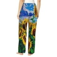 thumbnail image 3 of Bingfone Pajamas For Women,Landscape With Sunflowers Pajama Pants With Pockets-X-Large, 3 of 9