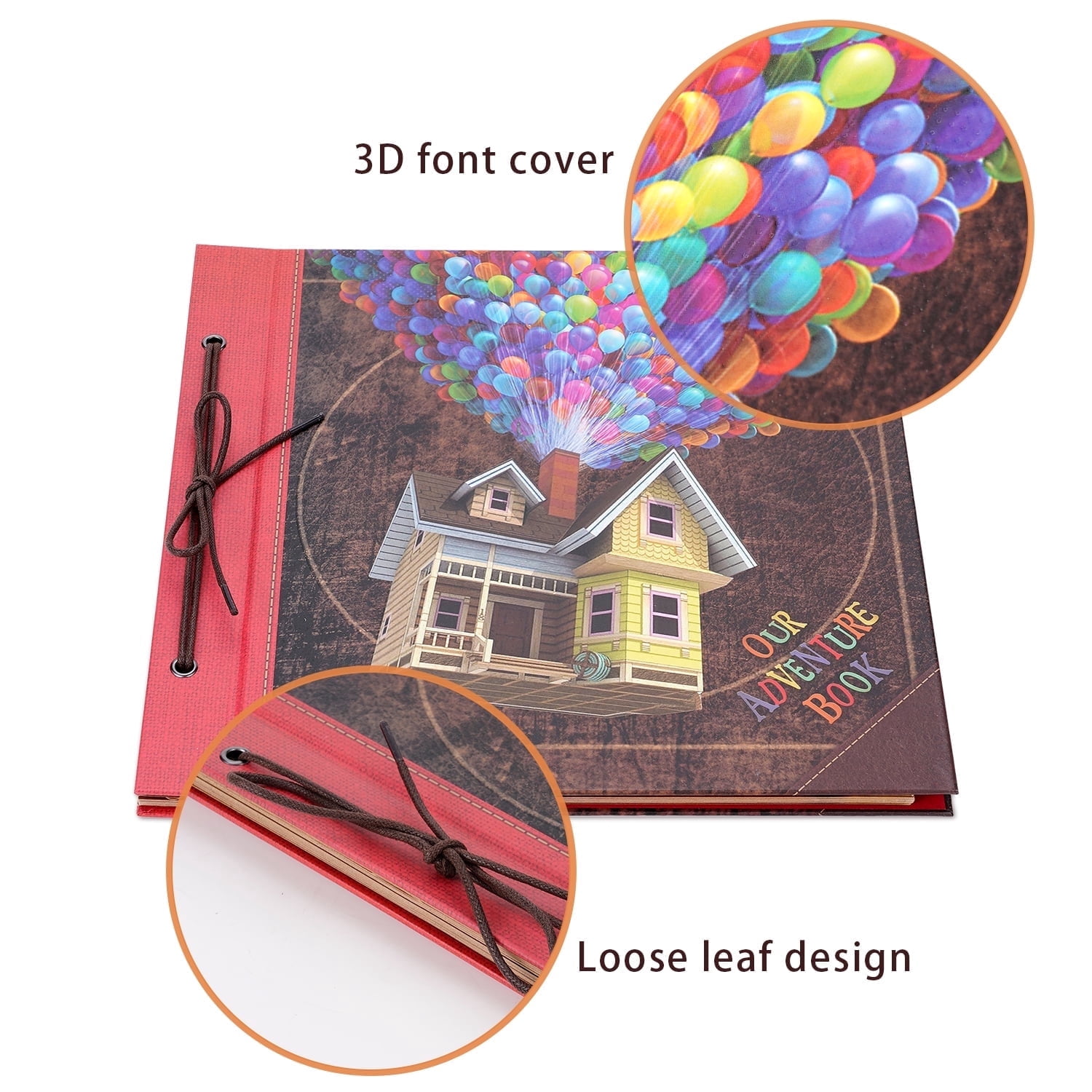 Nuao Large 12x12 Scrapbook Photo Album, 60 Pages Our Adventure Book Hardcover Travel Scrap Books Memory Book Gift for Anniversary Wedding Mother's Day