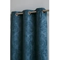 thumbnail image 3 of Evelyn Embossed Thermal Grommet Blackout Curtains Room Darkening, Noise Reduction Fabric Blocks 97% of Sunlight (Panel Pair 38" W x 63" L, Teal), 3 of 3