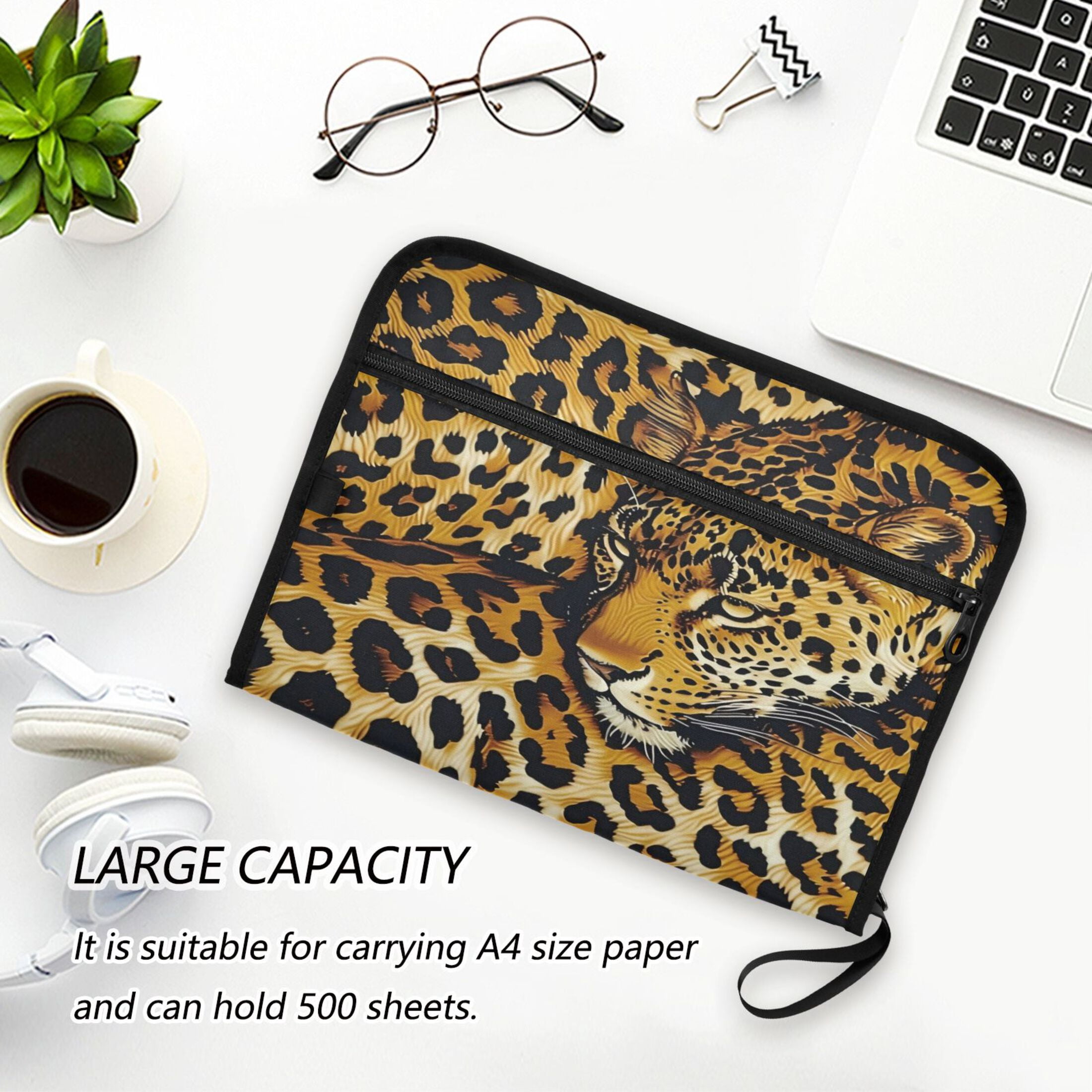 Organ Folder 14.2 x 0.8 x 10.6 Inches 13 Separate Pockets A4 Size Documents Folder A Sort Storage File Manager For The Home Office Yellow Leopard