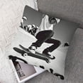 thumbnail image 7 of nygtbtfer Throw Pillow Cover Skaters Gonna Skate Skateboarding Related Lettering Quote About Skateboard Pillowcase Home Decorative Square Pillow Case Cushion Cover White, 7 of 7