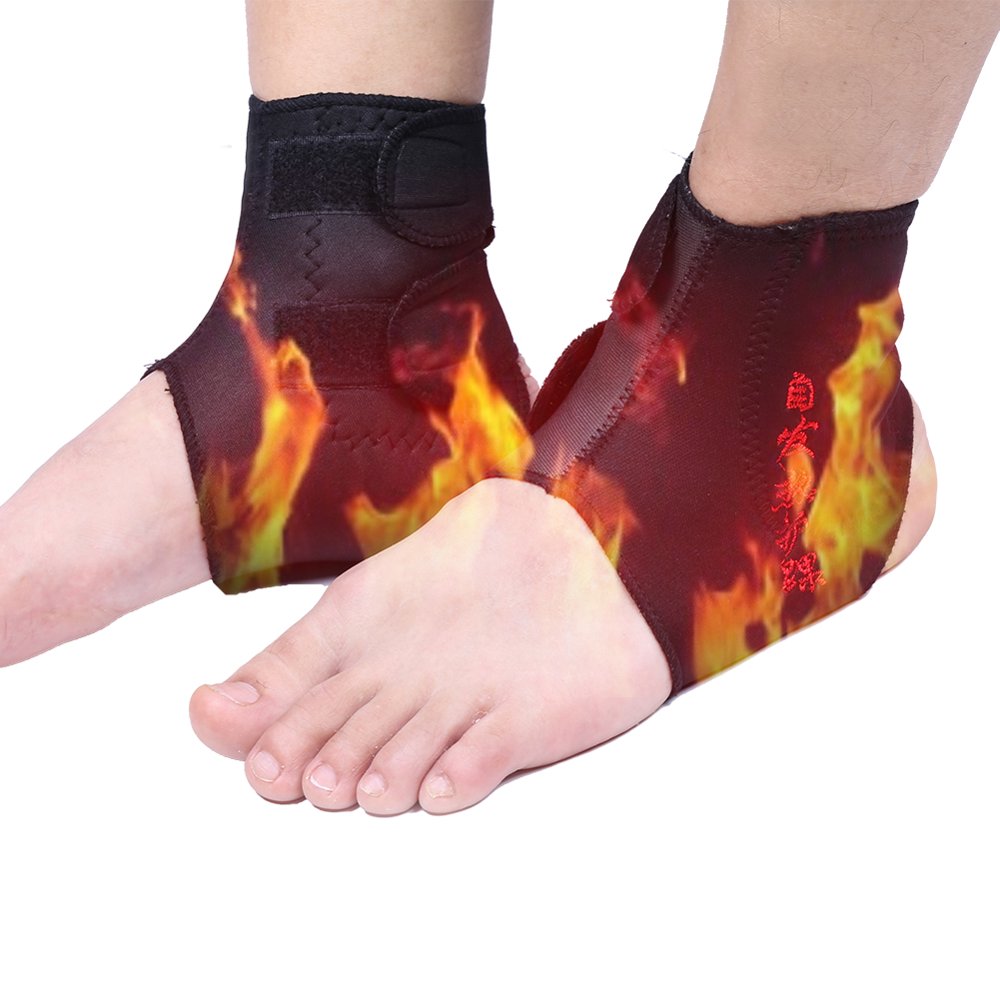 WALFRONT 1 Pair Adjustable Selfheating Ankle Support Brace with