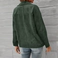 thumbnail image 3 of Stichou Women's Corduroy Blazer with Lapel Collar, Vintage Office Style, Button-Front Suit Jacket Green XL, 3 of 3