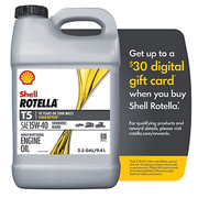 Shell Rotella 550046213 T5 15W-40 Diesel Engine Oil, 2.5 gallon