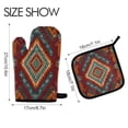 thumbnail image 2 of 2 PCS Oven Baking Gloves Set Heat Resistant Oven Mitt & Pot Holder Set Cooking Mitts Kitchen Home Supplies Vibrant Tribal Pattern, 2 of 5