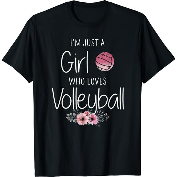 Volleyball Shirt For Girls Teens Women Cute T-Shirt Black 3X-Large