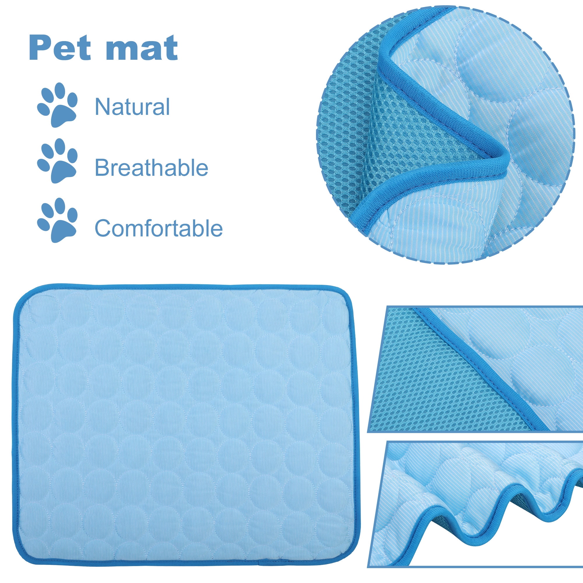 LELINTA Pets Cold Mat, Chilly Mat Pet Dog Cat Soft Summer Bed Fiber Mats Chilly Pad Cold Fabric Indoor Cushion Waterproof Pad Blue/Coffee (S/M/L/XL/2XL)