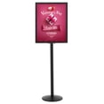 thumbnail image 5 of M&T Displays Sign Holder Stand, Black 22x28 Inch Poster Frame Double Sided Slide-In Aluminum Easy Loading Floor Standing Pedestal Advertisement Post Commercial Menu Holder Round Heavyweight Base, 5 of 9